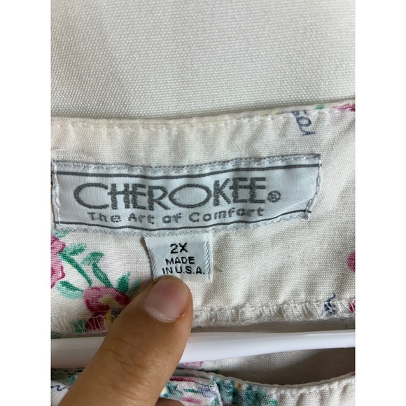 Cherokee 2X Floral Bird Botanical Print Scrub Jacket Made in USA - Picture 4 of 8